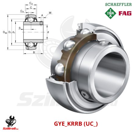 GYE20 KRR B INA Y-csapágy 20×47×31 mm