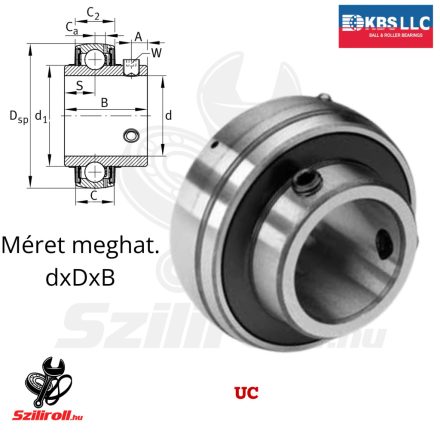 UC208 KBS Y-csapágy 40×80×49 mm