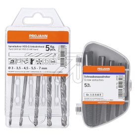 PROJAHN PRO-3058-BUNDLE – Csavarkihajtó készlet. 5 db. és fúró HSS-G 5 db. (balos)