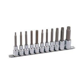 PROJAHN PRO-4232 Bitfej készlet - 1/2", sínes tartó, IMBUSZ 5-10 mm hosszú, M6-M16 hosszú, 11 db