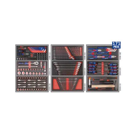 Fiók szerszámkészlet 3 fiókos szerszámkocsihoz 162 db.  