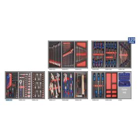 Fiók szerszámkészlet 320 darabos - 5 fiókos  