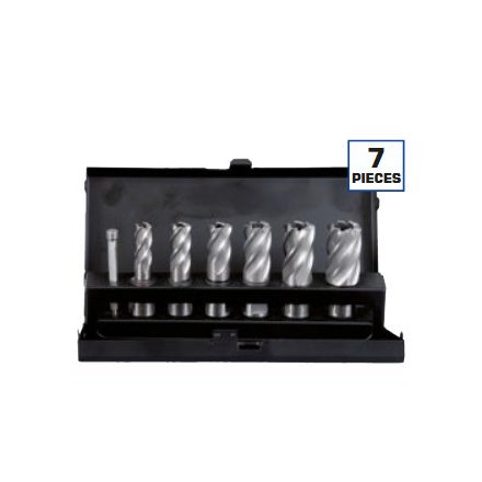 Magfúró készlet HSS-CO 8% 7 db. 12-22 mm acéllemez kazettában