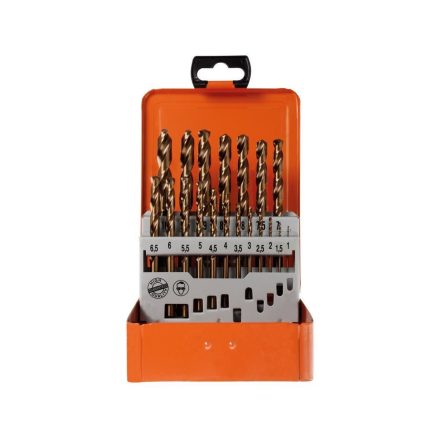 Fémfúrószár készlet HSS-CO DIN 338 ECO 1-10 mm 19 db. fémdobozban  