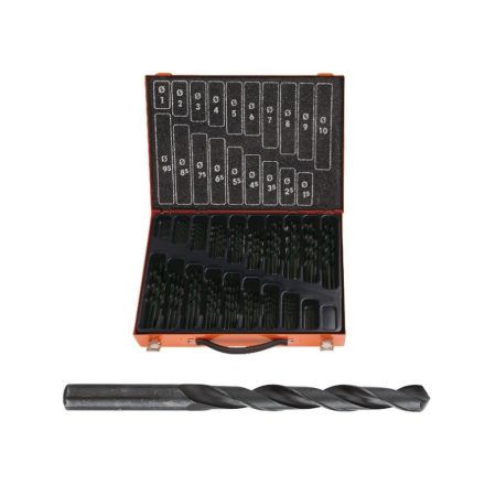 Fémfúrószár készlet HSS-R DIN 338 ECO 1-10 mm 170 db. fémdobozban  