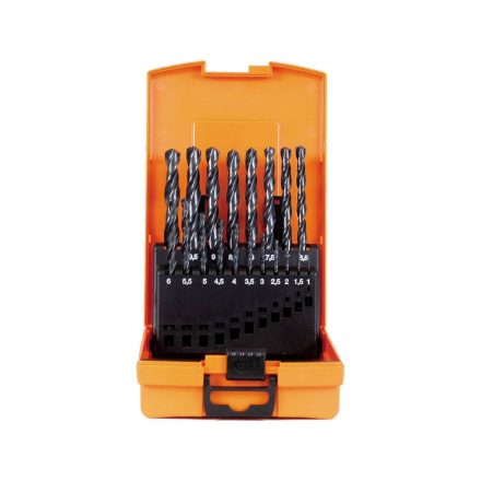 Fémfúrószár készlet HSS-R DIN 338 1-10 mm 19 db. műanyag dobozban-ABS  