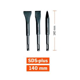 Véső készlet. 3 részes. 140 mm SDS-plus  