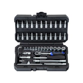 PROJAHN PRO-8652 1/4” dugókulcs készlet profiCraft 1/4" 45 db., 72 fogas racsnis hajtószár