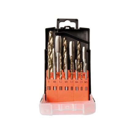 PROJAHN PRO-91031 – Fúró és menetvágó készlet gépi HSS-CO. DIN 371/376 M3-M12. 14 db.. mü dobozban
