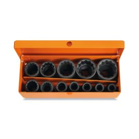 12 db darabos gépi dugókulcs készlet, barnított, fémdobozban - BETA 720B/C12