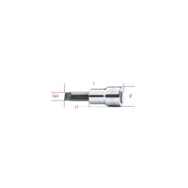 1,2X8 Csavarhúzó-dugókulcs hasítottfejű csavarokhoz, krómozott, barnított fej - BETA 910LP/1,2X8