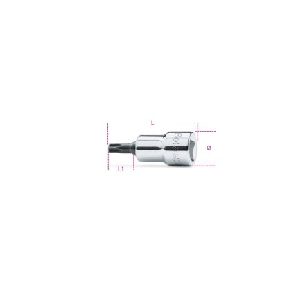 20 3/8"-os Torx® imbusz-dugókulcs, krómozott, fekete hegy - BETA 910TX/20