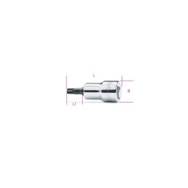 25 3/8"-os Torx® imbusz-dugókulcs, krómozott, fekete hegy - BETA 910TX/25