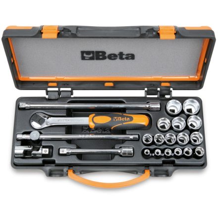16 dugókulcs és 5 tartozék fémdobozban - BETA 910A/C16"+SAPKA"