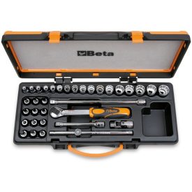 17 dugókulcs 12 dugókulcs és 5 tartozék fémdobozban - BETA 910B/C 29