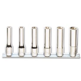 6 részes hosszú krómozott, szerszám készlet Torx®-csavarokhoz (920FTX/L cikk) tartón - BETA 920FTX/LSB 6