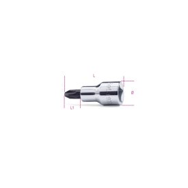 2 Csavarhúzó-dugókulcs Phillips®-csavarokhoz, krómozott, barnított fej - BETA 920PH/2