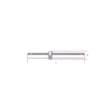 1/2”-os csúszkás T-hajtószár krómozott - BETA 920/42