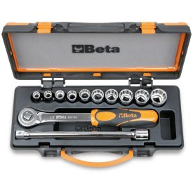 10 tizenkétszögű dugókulcs 2 2 tartozék fémdobozban - BETA 920AS/C 10