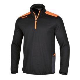BETA 7563N – L - Rácsos mikropolár pulóver rövid cipzárral, fekete BETA 7563N L
