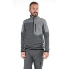 BETA 7643G – XS - Rövid cipzáras hosszú ujjú felső, 0,8 pamut, 0,2 poliészter, 280 g/m2, antracit/világos szürke BETA 7643G XS