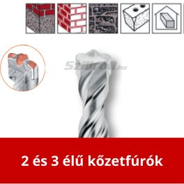 2 és 3 élű kőzetfúrók