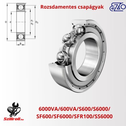 S604 (EZO) rozsdamentes golyóscsapágy
