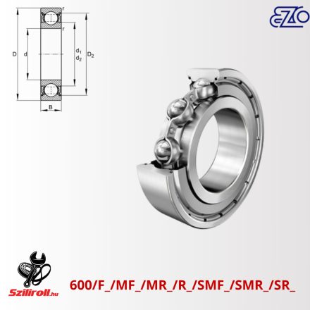 633 ZZ (EZO) miniatűr golyóscsapágy