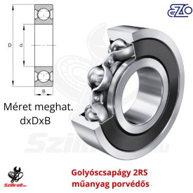 S607 2RS EZO rozsdamentes golyóscsapágy 7×19×6 mm