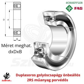 2204 2RS FAG kétsoros golyóscsapágy 20×47×18 mm