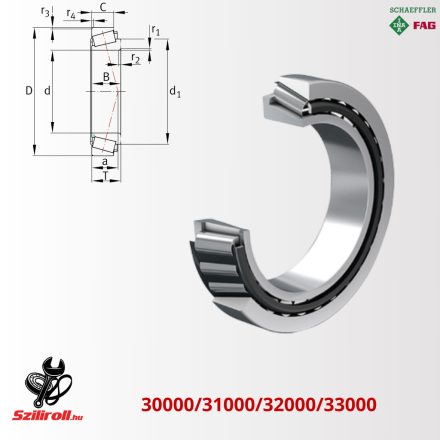 30202-A (FAG) kúpgörgős csapágy, DIN ISO 355 / DIN 720, szétszerelhető