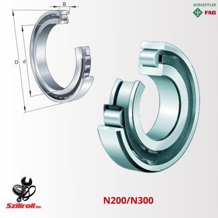 N205 TVP2 FAG hengergörgős csapágy 25×52×15 mm