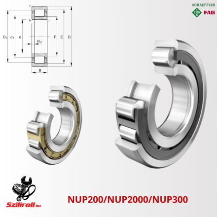 NUP204 TVP2 FAG hengergörgős csapágy 20×47×14 mm