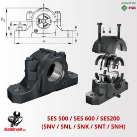   SES212-L (FAG) öntött csapágyház DIN 738/DIN739/ helyettesíthető SNV110-F-L 