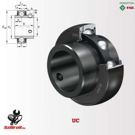 UC209 FAG Y-csapágy 45×85×49 mm