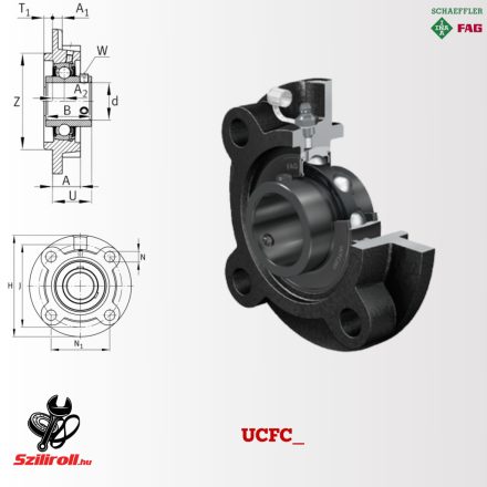 UCFC209-J7 (FAG) y-csapágyház egység JIS, Durotect BS bevonat