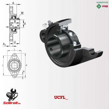 UCFL212-J7 (FAG) y-csapágyház egység JIS, Durotect BS bevonat