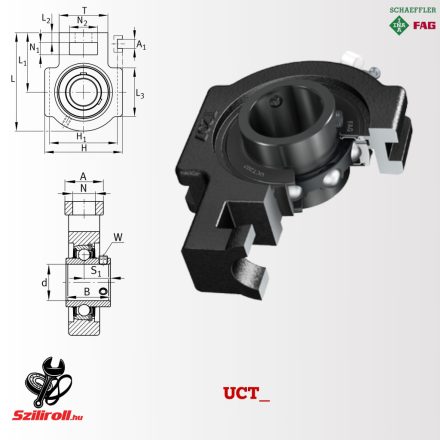 UCT206-J7 (FAG) y-csapágyház egység JIS, Durotect BS bevonat