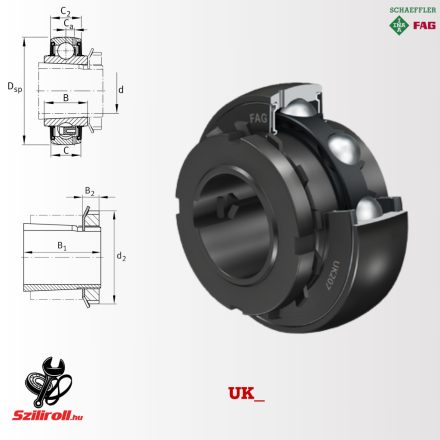 UK210 (FAG) mélyhornyú golyóscsapágy, DIN 625-1
