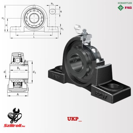 UKP209-J7 (FAG) y-csapágyház egység JIS, Durotect BS bevonat