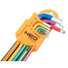 NEO TOOLS gtx-09-512 – imbuszkulcskészlet 9db hosszú 1.5-10mm, színes