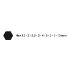 NEO TOOLS gtx-09-512 – imbuszkulcskészlet 9db hosszú 1.5-10mm, színes