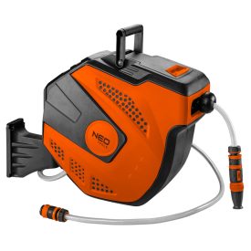   Autómata tömlődob, 20 m locsolótömlő + 2 m csatlakozó tömlő, 10 bar, PP ház, PVC tömlő, falra szerelhető