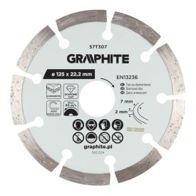 Gyémánt vágókorong 125x22.2mm, szegmenses, száraz