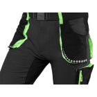 Rövid munkásnadrág, PRÉMIUM, 90% POLIAMID 10%ELASZTÁN, 4 IRÁNYÚ SZTRECCS ANYAG, FEKETE, XL