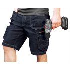 Farmer Rövid munkásnadrág, DENIM, cipzáros oldalzsebekkel, 98% pamut, 410g/m2, S