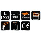 Rövid munkásnadrág, 100% pamut, L