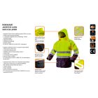 Láthatósági Munkavédelmi kabát, vízálló, sárga, XL