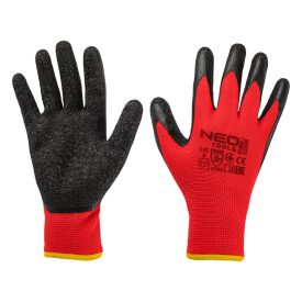 NEO TOOLS gtx-97-645-10 – Munkakesztyű, latexbevonatú poliészter, 3121X, 10, Csomagmennyiség: 12db