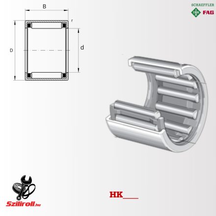 HK1210-B (INA) lemezházas tűgörgős csapágy